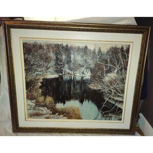 Dan Mackenzie Winter River Oil Painting Snowy Landscape Canadian Art